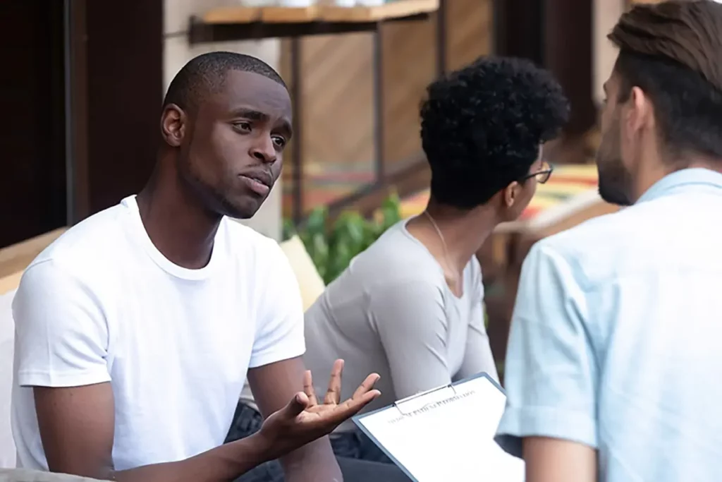 a man going through a Men's Sexual Health consultation