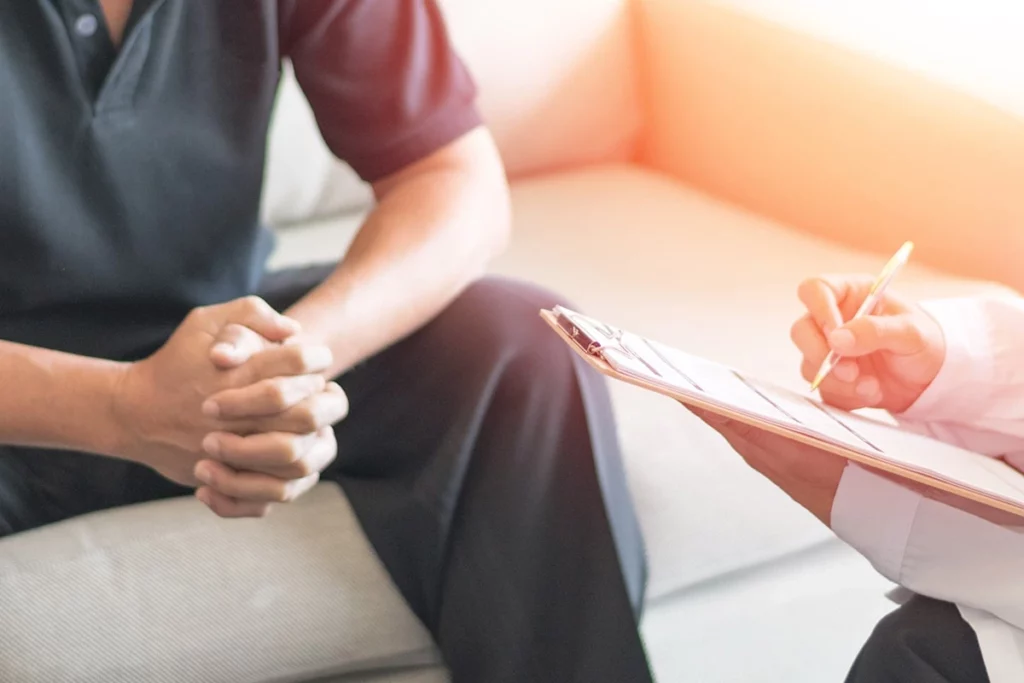 a male client undergoing a Men's Sexual Health consultation in a vascular clinic in bloomfield, mi